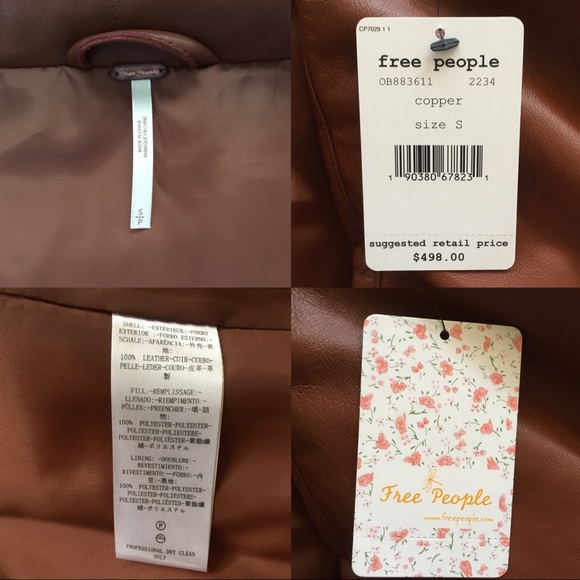 NWT Free People leather puffer jacket - Picture 8 of 8